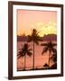 Sunset over Moorea, near Papeete, Tahiti Nui, Society Islands, French Polynesia, South Pacific-Stuart Westmoreland-Framed Photographic Print