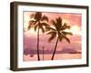 Sunset over Moorea, near Papeete, Tahiti Nui, Society Islands, French Polynesia, South Pacific-Stuart Westmoreland-Framed Photographic Print