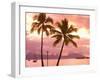 Sunset over Moorea, near Papeete, Tahiti Nui, Society Islands, French Polynesia, South Pacific-Stuart Westmoreland-Framed Photographic Print