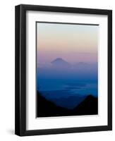 Sunset over Mount Agung and Mount Batur on Bali, and Three Gili Isles, Lombok, Indonesia-Matthew Williams-Ellis-Framed Photographic Print