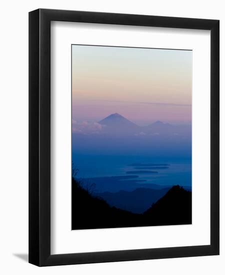 Sunset over Mount Agung and Mount Batur on Bali, and Three Gili Isles, Lombok, Indonesia-Matthew Williams-Ellis-Framed Photographic Print