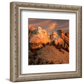 Sunset Over Mount Rushmore-null-Framed Art Print