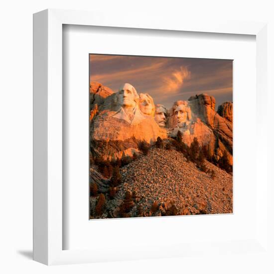 Sunset Over Mount Rushmore-null-Framed Art Print