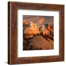 Sunset Over Mount Rushmore-null-Framed Art Print