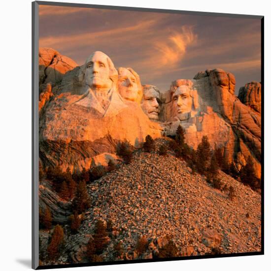 Sunset Over Mount Rushmore-null-Mounted Art Print