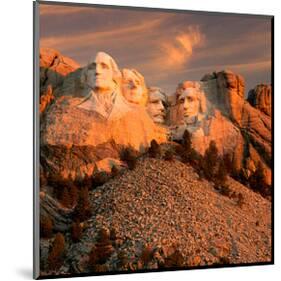 Sunset Over Mount Rushmore-null-Mounted Art Print