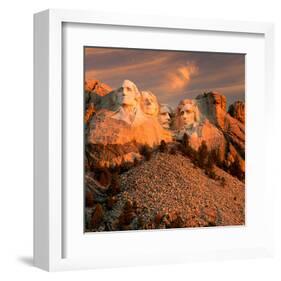 Sunset Over Mount Rushmore-null-Framed Art Print