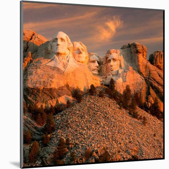 Sunset Over Mount Rushmore-null-Mounted Art Print