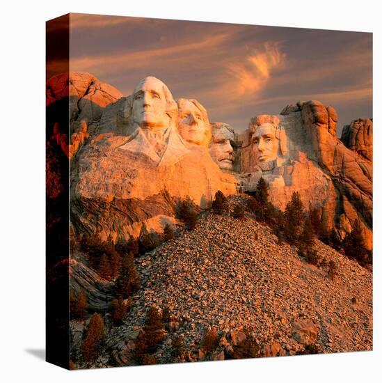 Sunset Over Mount Rushmore-null-Stretched Canvas