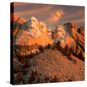Sunset Over Mount Rushmore-null-Stretched Canvas