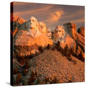 Sunset Over Mount Rushmore-null-Stretched Canvas