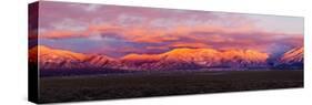 Sunset over Mountain Range, Sangre De Cristo Mountains, Taos, Taos County, New Mexico, Usa-null-Stretched Canvas