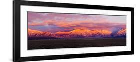 Sunset over Mountain Range, Sangre De Cristo Mountains, Taos, Taos County, New Mexico, Usa-null-Framed Photographic Print