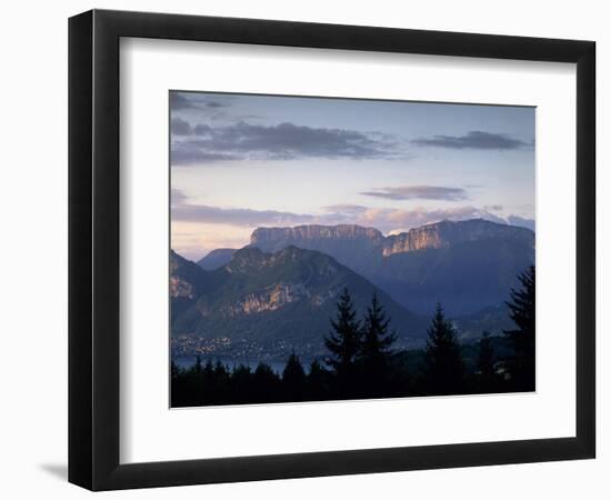Sunset over Mountains Above Lake Annecy, Lake Annecy, Rhone Alpes, France, Europe-Stuart Black-Framed Photographic Print