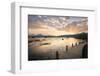 Sunset over Mountains, Lake and Boardwalk in Lijiang, Yunnan, China, Asia-Andreas Brandl-Framed Photographic Print