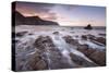 Sunset over Mouthmill Beach on the North Devon coast, Devon, England, United Kingdom, Europe-Adam Burton-Stretched Canvas