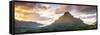 Sunset over Mt Rotui, Moorea, French Polynesia-Matteo Colombo-Framed Stretched Canvas