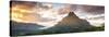 Sunset over Mt Rotui, Moorea, French Polynesia-Matteo Colombo-Stretched Canvas