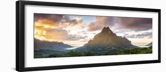 Sunset over Mt Rotui, Moorea, French Polynesia-Matteo Colombo-Framed Photographic Print