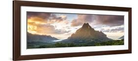 Sunset over Mt Rotui, Moorea, French Polynesia-Matteo Colombo-Framed Photographic Print