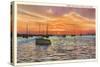 Sunset over Newport Harbor, Balboa, California-null-Stretched Canvas