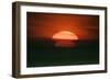 Sunset over North Sea Silhouettes of Ships on the Horizon-null-Framed Photographic Print