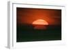 Sunset over North Sea Silhouettes of Ships on the Horizon-null-Framed Photographic Print