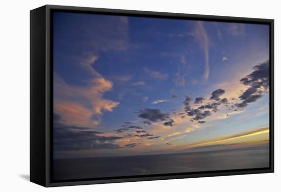 Sunset over Pacific Ocean, Dunedin, South Island, New Zealand.-David Wall-Framed Stretched Canvas