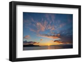 Sunset over Pacific Ocean, Santiago Island, Galapagos Islands, Ecuador.-Adam Jones-Framed Photographic Print