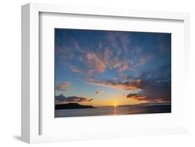 Sunset over Pacific Ocean, Santiago Island, Galapagos Islands, Ecuador.-Adam Jones-Framed Photographic Print