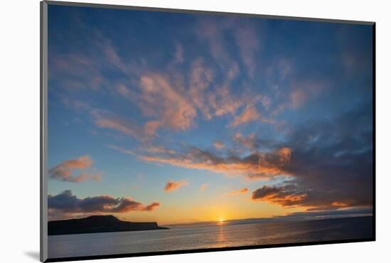 Sunset over Pacific Ocean, Santiago Island, Galapagos Islands, Ecuador.-Adam Jones-Mounted Photographic Print