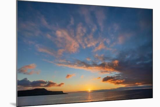 Sunset over Pacific Ocean, Santiago Island, Galapagos Islands, Ecuador.-Adam Jones-Mounted Photographic Print