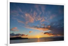 Sunset over Pacific Ocean, Santiago Island, Galapagos Islands, Ecuador.-Adam Jones-Framed Photographic Print