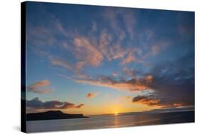 Sunset over Pacific Ocean, Santiago Island, Galapagos Islands, Ecuador.-Adam Jones-Stretched Canvas