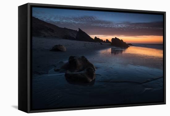 Sunset over Pedra Furada Rock Formation in Jericoacoara, Brazil-Alex Saberi-Framed Stretched Canvas