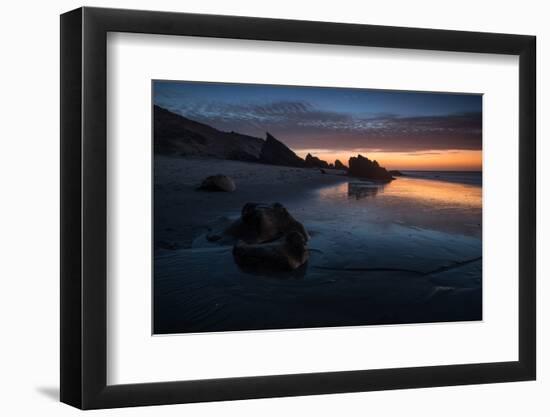 Sunset over Pedra Furada Rock Formation in Jericoacoara, Brazil-Alex Saberi-Framed Photographic Print