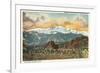 Sunset over Pike's Peak, Colorado-null-Framed Premium Giclee Print