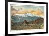 Sunset over Pike's Peak, Colorado-null-Framed Premium Giclee Print