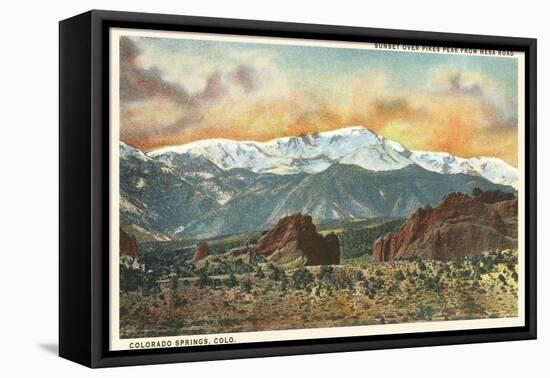 Sunset over Pike's Peak, Colorado-null-Framed Stretched Canvas