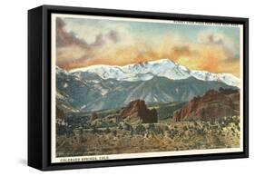 Sunset over Pike's Peak, Colorado-null-Framed Stretched Canvas