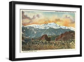 Sunset over Pike's Peak, Colorado-null-Framed Art Print