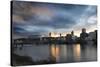 Sunset over Portland Willamette River-jpldesigns-Stretched Canvas