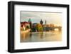 Sunset over Prague & Vlatava-null-Framed Art Print