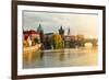 Sunset over Prague & Vlatava-null-Framed Art Print