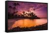 Sunset over Pu'Uhonua O Honaunau National Historic Park, Kona Coast, Hawaii-Russ Bishop-Framed Stretched Canvas