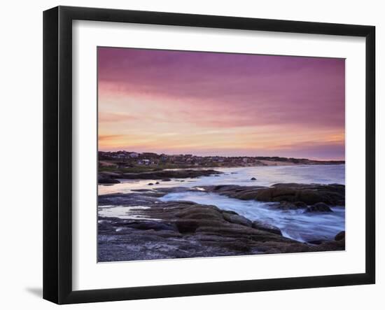 Sunset over Punta del Diablo, Rocha Department, Uruguay, South America-Karol Kozlowski-Framed Photographic Print