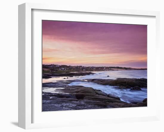 Sunset over Punta del Diablo, Rocha Department, Uruguay, South America-Karol Kozlowski-Framed Premium Photographic Print