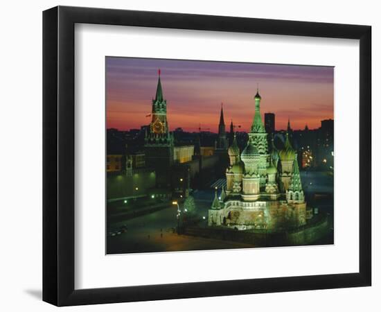 Sunset Over Red Square, the Kremlin, Moscow, Russia-D H Webster-Framed Photographic Print