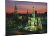 Sunset Over Red Square, the Kremlin, Moscow, Russia-D H Webster-Mounted Photographic Print