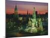 Sunset Over Red Square, the Kremlin, Moscow, Russia-D H Webster-Mounted Photographic Print